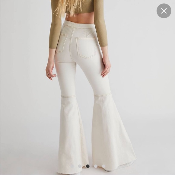 Free People Denim - Free People Just float on super flare jeans in Cream color